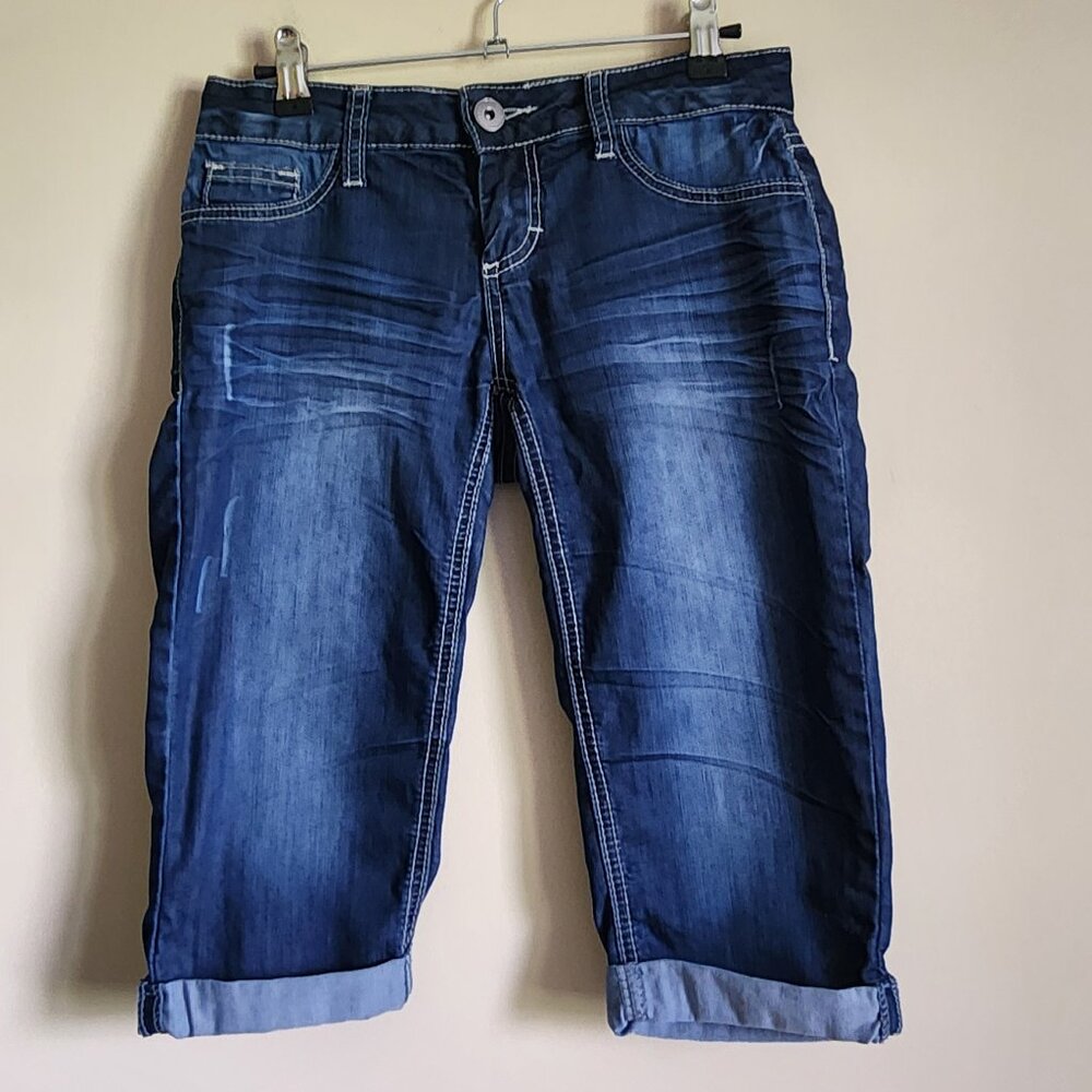 Soundgirl Juniors/Womens Capris Dark Denim Jeans Size 5